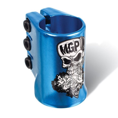 MGP OVERSIZE TRIPLE CLAMP WITH SKULL - BLUE (엠쥐피 스턴트스쿠터 킥보드 클램프)