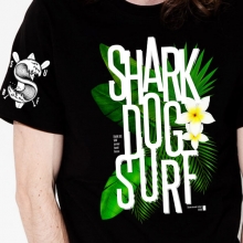 [돌돌] SHARK DOG-T-88 샤크독 서프 하와이 여름 서핑 불독 강아지 캐릭터 그래픽 디자인 티셔츠