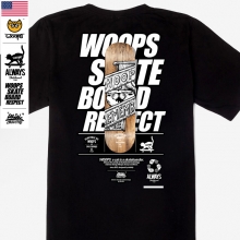 [돌돌] WOOPS_tshirts-95 스케이트보드 타는 고양이 웁스 그래픽 캐릭터 디자인 티셔츠 반팔티
