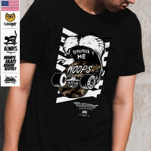[돌돌] WOOPS_tshirts-101 스케이트보드 타는 고양이 웁스 그래픽 캐릭터 디자인 티셔츠 반팔티