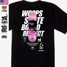 [돌돌] WOOPS_tshirts-111 스케이트보드 타는 고양이 웁스 그래픽 캐릭터 디자인 티셔츠 반팔티