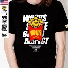 [돌돌] WOOPS_tshirts-127  스케이트보드 타는 고양이 웁스 그래픽 캐릭터 디자인 티셔츠 반팔티