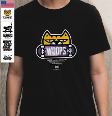 [돌돌] WOOPS_tshirts-129  스케이트보드 타는 고양이 웁스 그래픽 캐릭터 디자인 티셔츠 반팔티