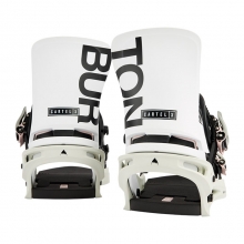 2122 Burton Mens Cartel X Re:Flex Snowboard Bindings - White/Gray/Logo (버튼 맨즈 카르텔 엑스 리:플렉스 남성용 스노우보드 바인딩)