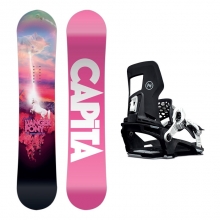 2122 Capita Jess Kimura Mini Snowboard Deck - 120 125 130 135 + 2122 Nidecker Y Prime Binding - Black